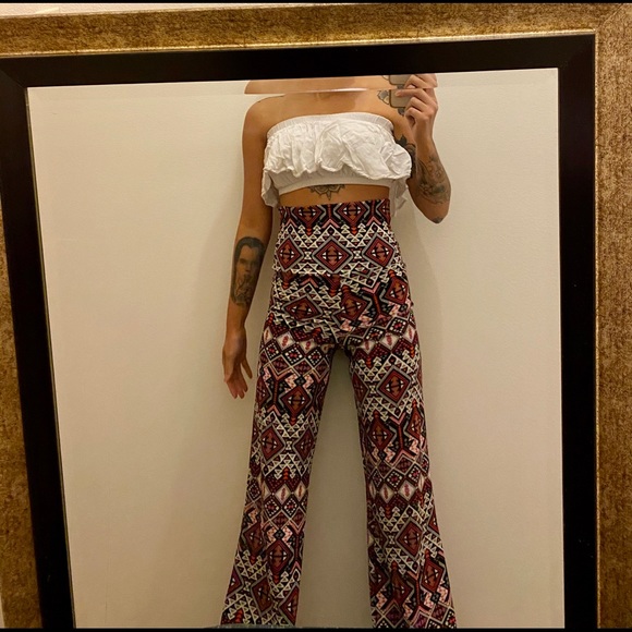 bohemian high waisted bell bottom pants - Picture 1 of 9